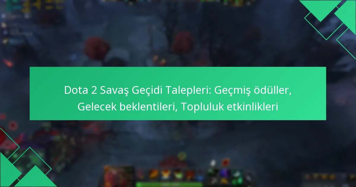Dota 2 Savaş Geçidi Talepleri: Geçmiş ödüller, Gelecek beklentileri, Topluluk etkinlikleri