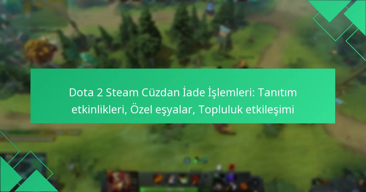 Dota 2 Steam Cüzdan İade İşlemleri: Tanıtım etkinlikleri, Özel eşyalar, Topluluk etkileşimi